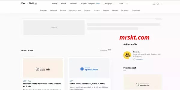 Fletro AMP Blogger Template
